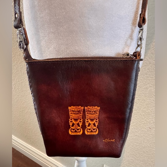 Made In Hawaii Handbags - Hawaii Leather Cross Body Shoulder/Crossbody Bag – Brown Handmade Island Leather